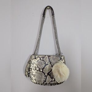 Michael Kors Snakeskin Chain Shoulder Bag Crossbody Purse 9x7